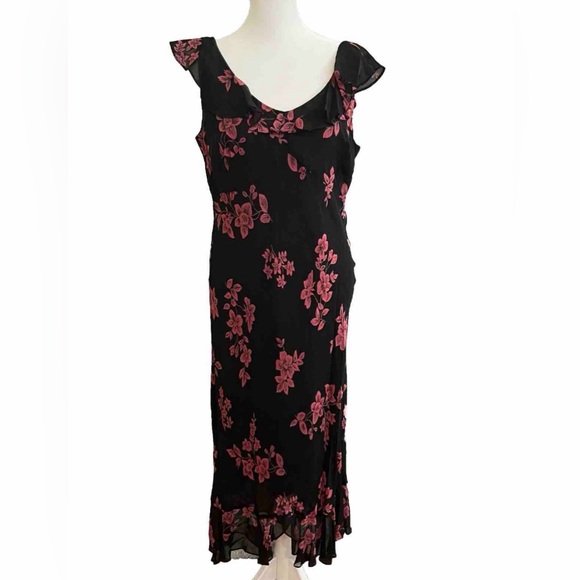 Evan Picone Size 12 Floral Dress Viscose Rayon Lined Poly - Picture 1 of 7